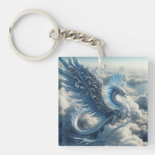 Porte-clefs Dragon superbe entouré de nuages