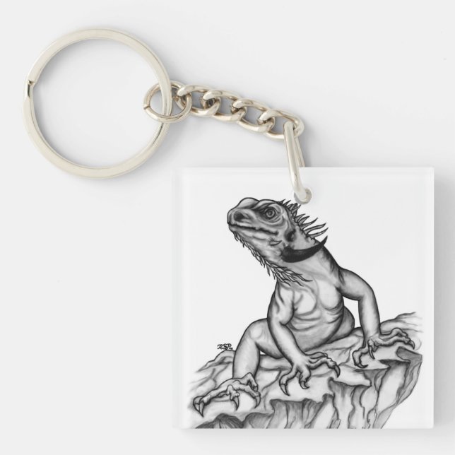 Porte-clefs Dragon sur le rocher (Devant)