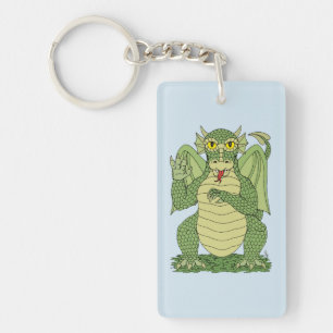 Porte-clefs Dragon vert mignon