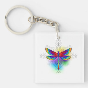 Porte-clefs Dragonfly en arc-en-ciel