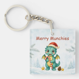 Porte-clefs Dragons de Noël aux friandises joyeuses Bonbons ve