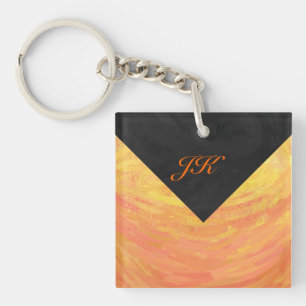 Porte-clefs Dragons Oeil orange et noir Monogramme