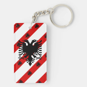 Porte-clefs Drapeau albanais de rayures