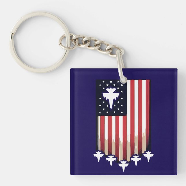 Porte-clefs Drapeau Américain 4 juillet-65079 (Devant)