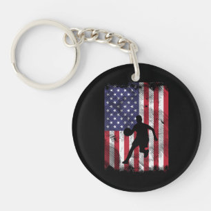 Porte-clefs Drapeau américain Basketball Vintage Baller patrio