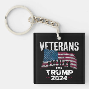 Porte-clefs Drapeau américain Dad Grandpa Veterans For Trump 2