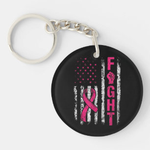 Porte-clefs Drapeau américain de sensibilisation au cancer du 