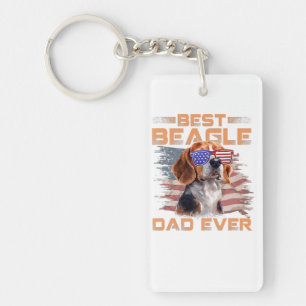 Porte-clefs Drapeau américain des hommes meilleur Beagle père 