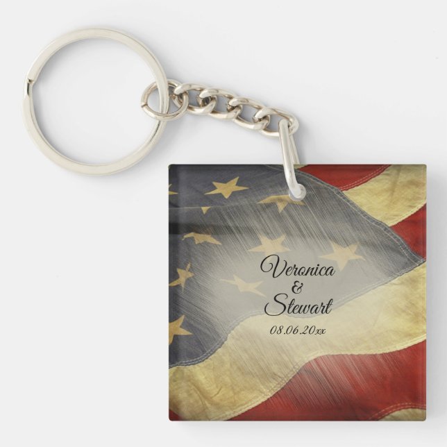 Porte-clefs Drapeau américain en détresse (Devant)
