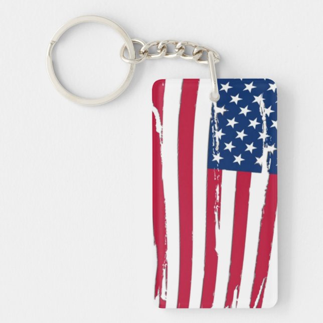 Porte-clefs Drapeau américain en lambeaux (Devant)