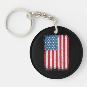 Porte-clefs Drapeau Américain Patriotique Pour Hommes Femmes E