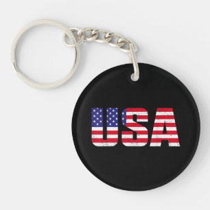 Porte-clefs Drapeau Américain Patriotique Pour Hommes Femmes E