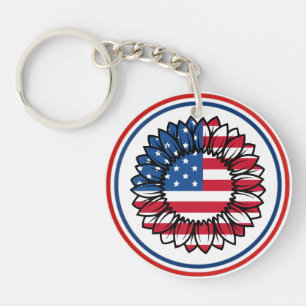 Porte-clefs Drapeau américain Tournesol-32222