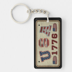 Porte-clefs Drapeau américain Vintage 1776