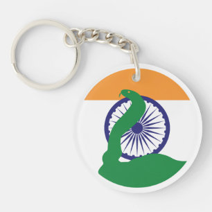 Porte-clefs Drapeau animal national indien du serpent à cobras