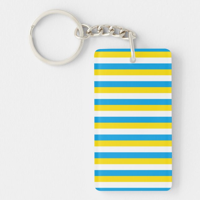 Porte-clefs drapeau argentine rayures pays symbole bleu blanc  (Devant)