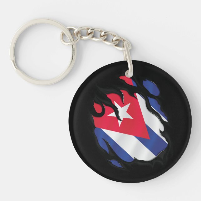 Porte-clefs Drapeau arraché à Cuba (Devant)