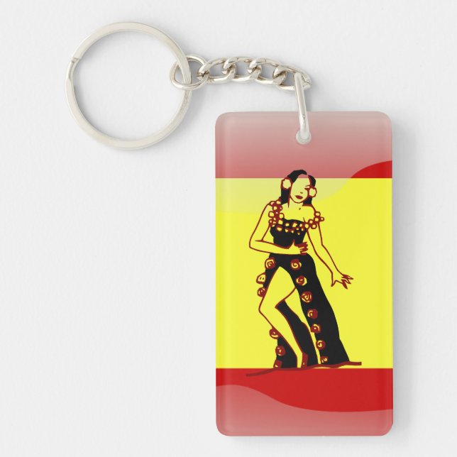 Porte-clefs Drapeau brillant espagnol (Devant)