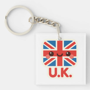 Porte-clefs Drapeau britannique de Kawaii - Design britannique