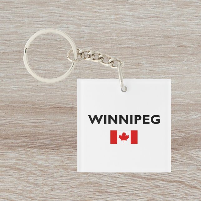 Porte-clefs Drapeau canadien de Winnipeg Canada couleur claire (Créateur téléchargé)