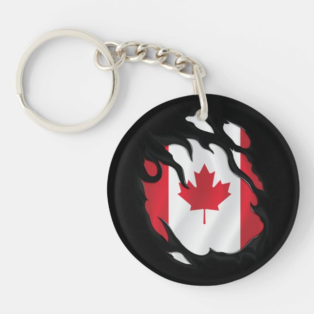 Porte-clefs Drapeau canadien déchiré (Devant)