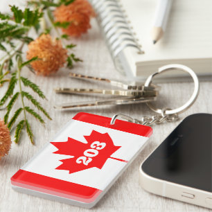 Porte-clefs Drapeau canadien numéro de chambre d'hôtel en acry