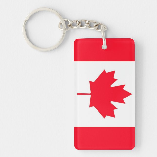 Porte-clefs Drapeau canadien. Patriotique. Double face (Devant)