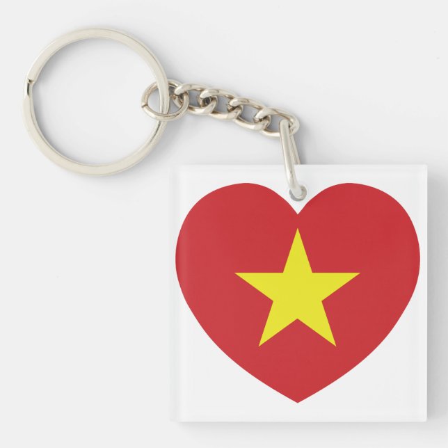 Porte-clefs Drapeau cardiaque du Vietnam (Devant)