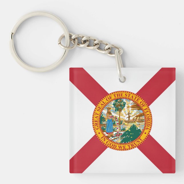 Porte-clefs Drapeau Cool De L'État De Floride (Devant)