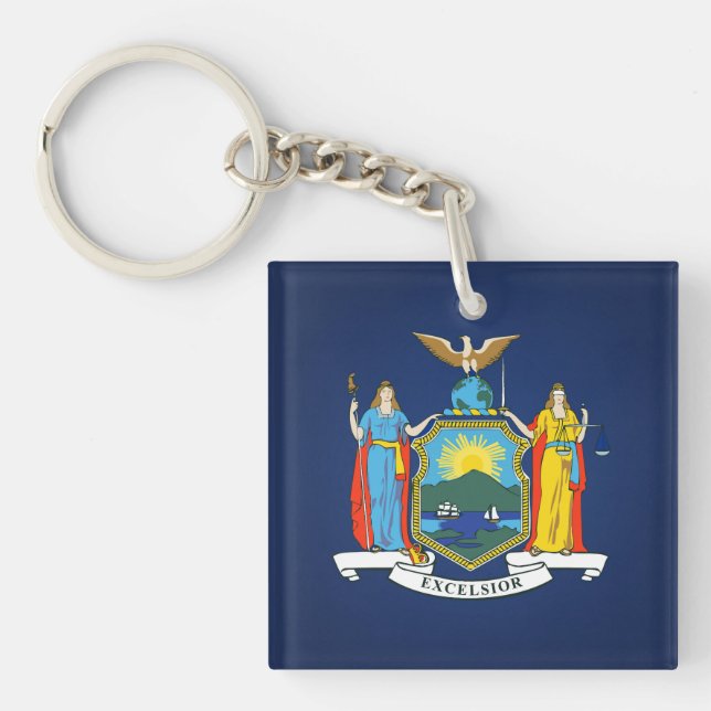 Porte-clefs Drapeau cool De L'État De New York (Devant)