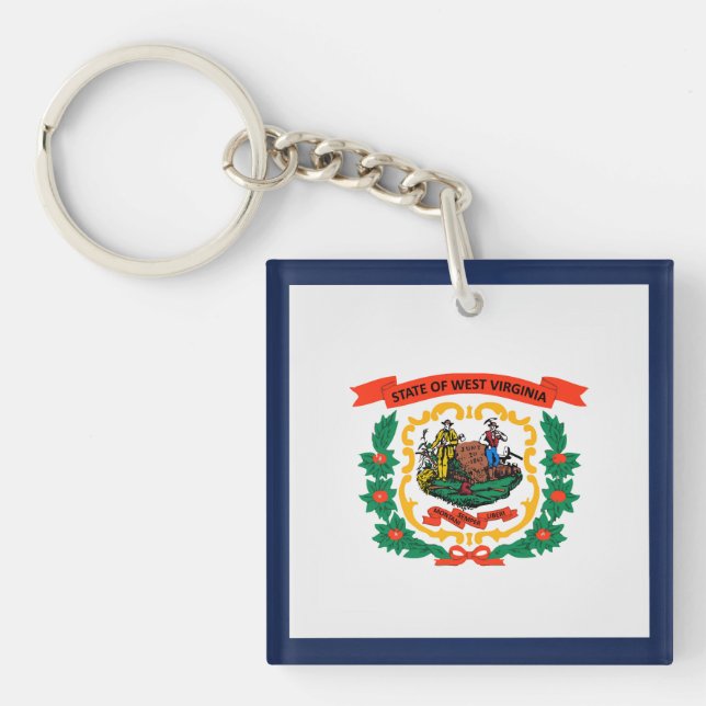 Porte-clefs Drapeau cool De L'État De Virginie Occidentale (Devant)