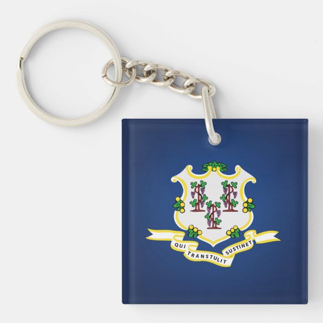 Porte-clefs Drapeau cool De L'État Du Connecticut (Devant)