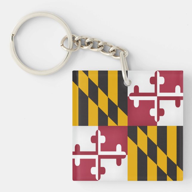 Porte-clefs Drapeau Cool De L'État Du Maryland (Devant)
