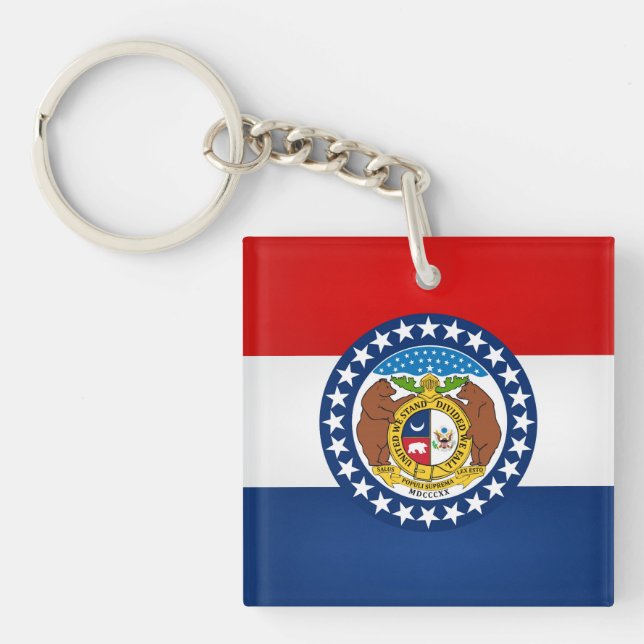 Porte-clefs Drapeau cool De L'État Du Missouri (Devant)