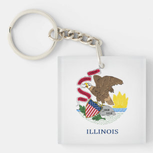 Porte-clefs Drapeau cool De L'Illinois