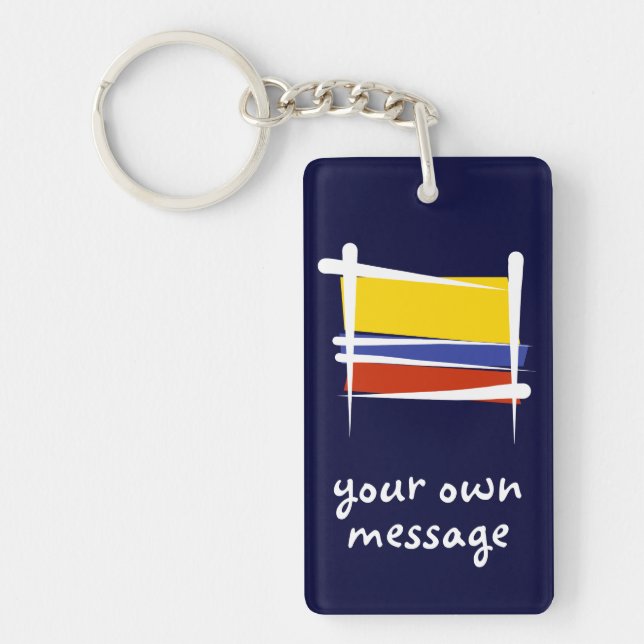 Porte-clefs Drapeau de brosse de la Colombie (Devant)