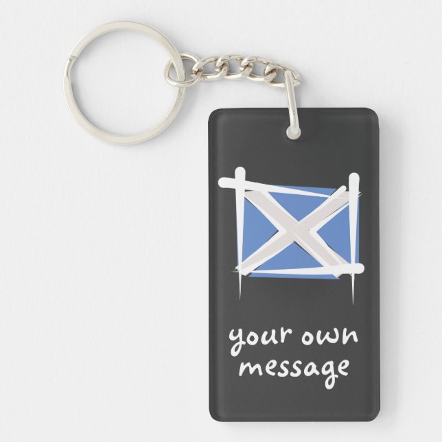 Porte-clefs Drapeau de brosse de l'Ecosse (Devant)