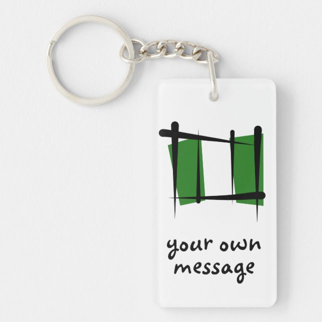Porte-clefs Drapeau de brosse du Nigéria (Devant)