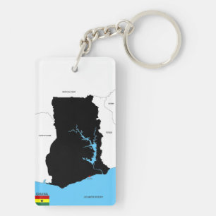 Porte-clefs drapeau de carte de pays du Ghana