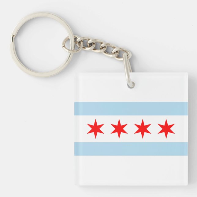 Porte-clefs Drapeau de Chicago (Devant)