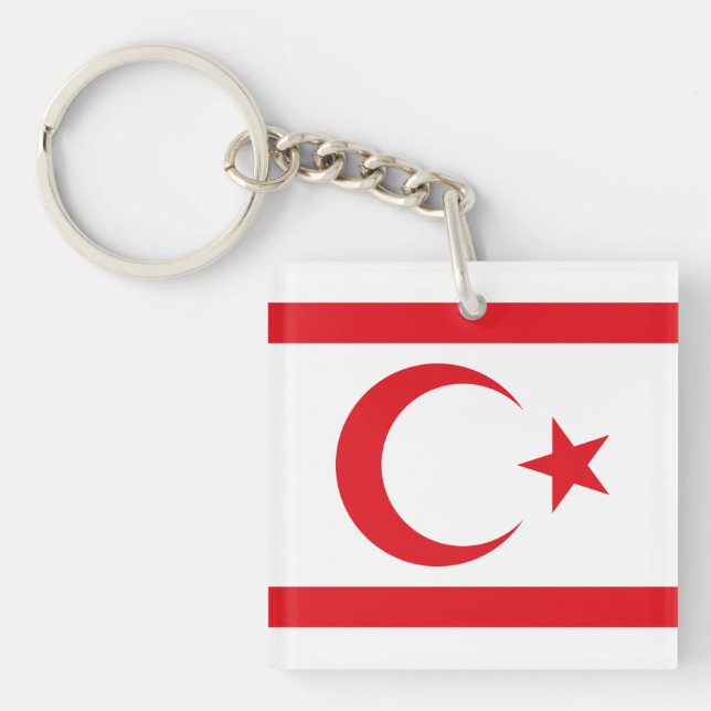 Porte-clefs Drapeau de Chypre du Nord (Devant)