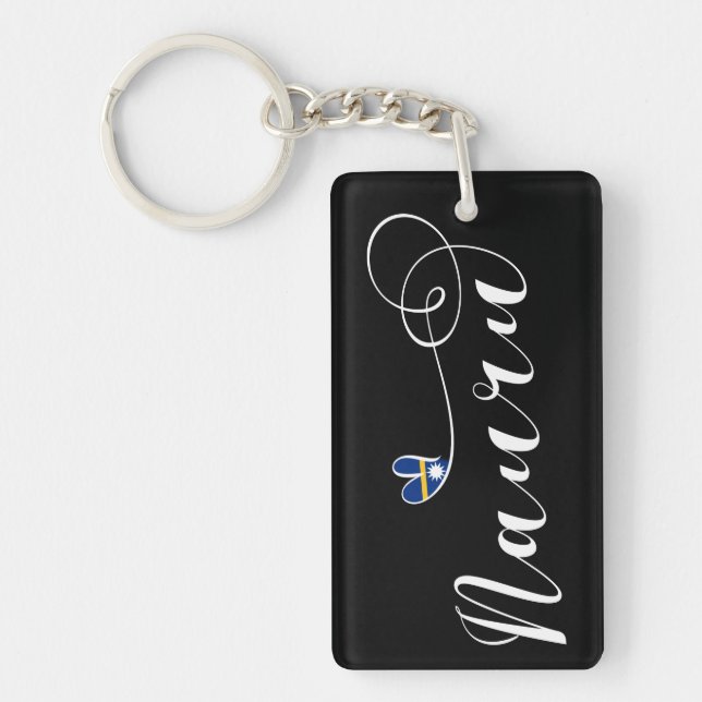 Porte-clefs Drapeau de coeur Nauru, I Love Nauru, République d (Devant)