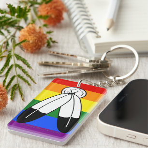 Porte-clefs Drapeau de fierté bispirituel de SlipperyJoe's sym