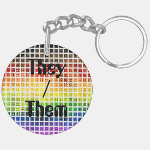 Porte-clefs Drapeau de fierté gay arc-en-ciel coloré à carreau