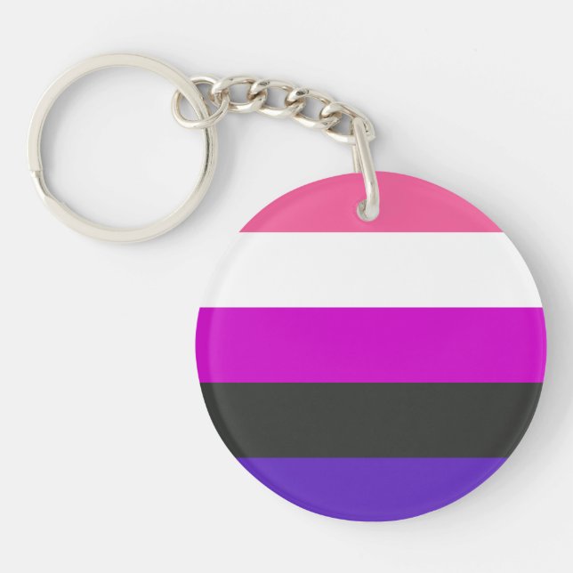 Porte-clefs Drapeau de fierté genderfluid (Devant)