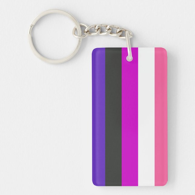 Porte-clefs Drapeau de fierté genderfluid (Devant)