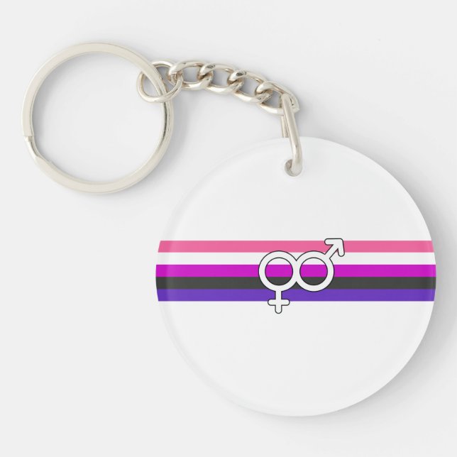Porte-clefs Drapeau de fierté genderfluid (Devant)