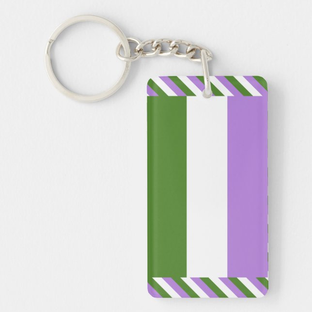 Porte-clefs Drapeau de fierté genderqueer (Devant)