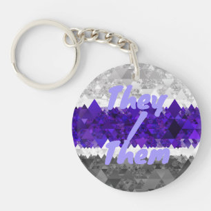 Porte-clefs Drapeau de fierté Greygender Boho Géométrique Mod