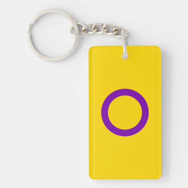 Porte-clefs Drapeau de fierté intersexe (Devant)